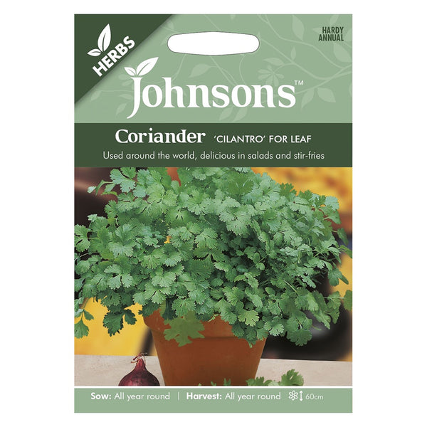 Johnsons Coriander Cilantro For Leaf Seeds - DeWaldens Garden Centre