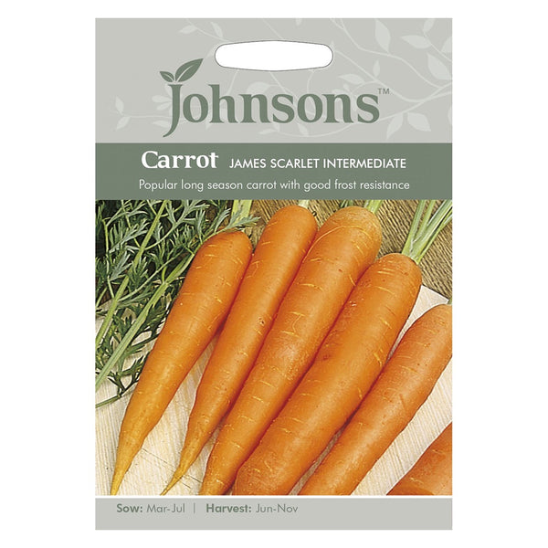 Johnsons Carrot James Scarlet Intermediate Seeds - DeWaldens Garden Centre