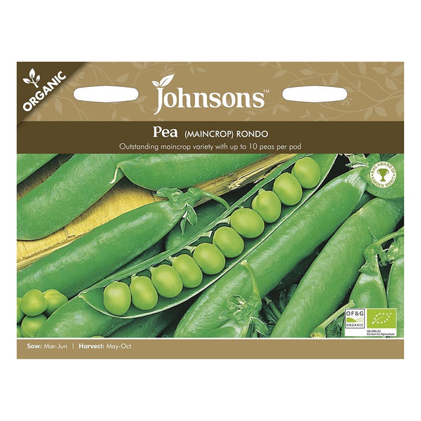 Johnsons Organic Pea Rondo Seeds - DeWaldens Garden Centre