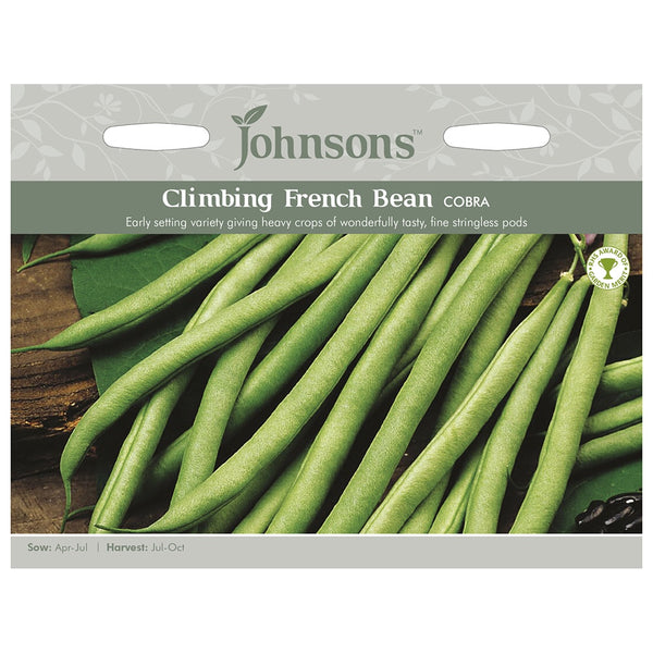 Johnsons Climbing French Bean Cobra Seeds - DeWaldens Garden Centre