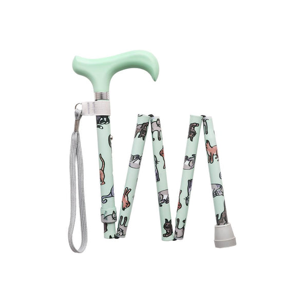 Charles Buyers Folding Adjustable Walking Stick - Handbag Size - DeWaldens Garden Centre