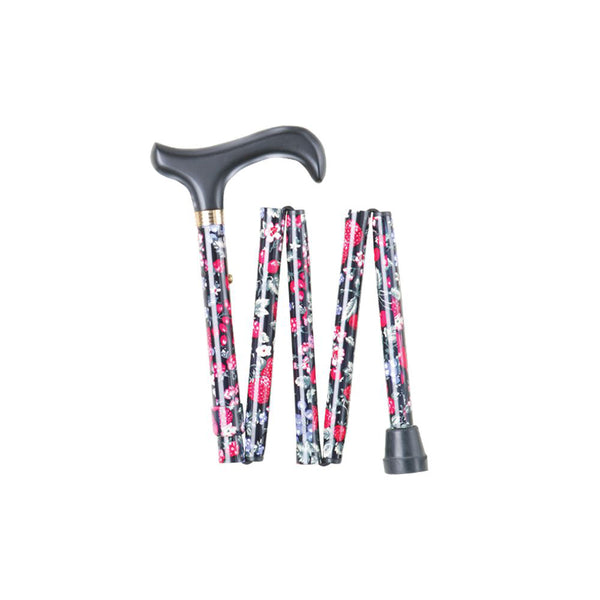 Charles Buyers Folding Adjustable Walking Stick - Handbag Size - DeWaldens Garden Centre
