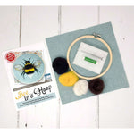 The Crafty Kit Co - Bee in a Hoop Needle Felting Kit - DeWaldens Garden Centre