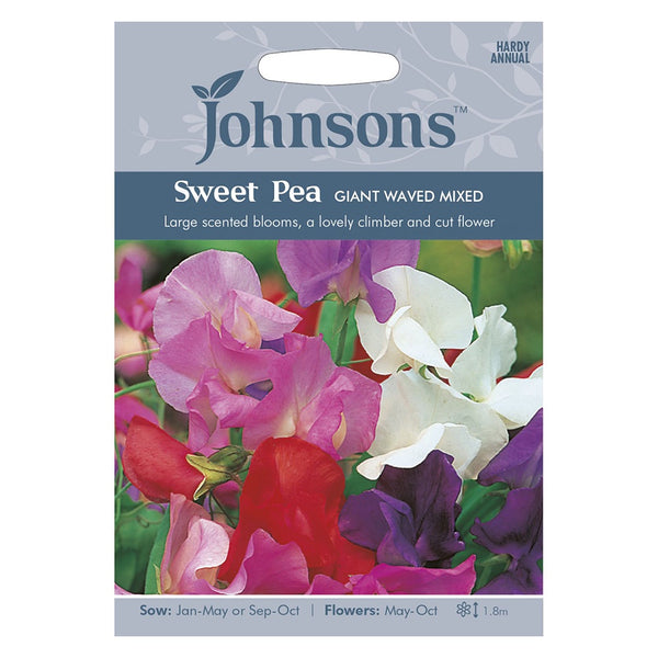 Johnsons Sweet Pea Giant Waved Mixed Seeds - DeWaldens Garden Centre