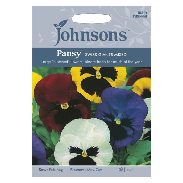 Johnsons Pansy Swiss Giants Mixed Seeds - DeWaldens Garden Centre