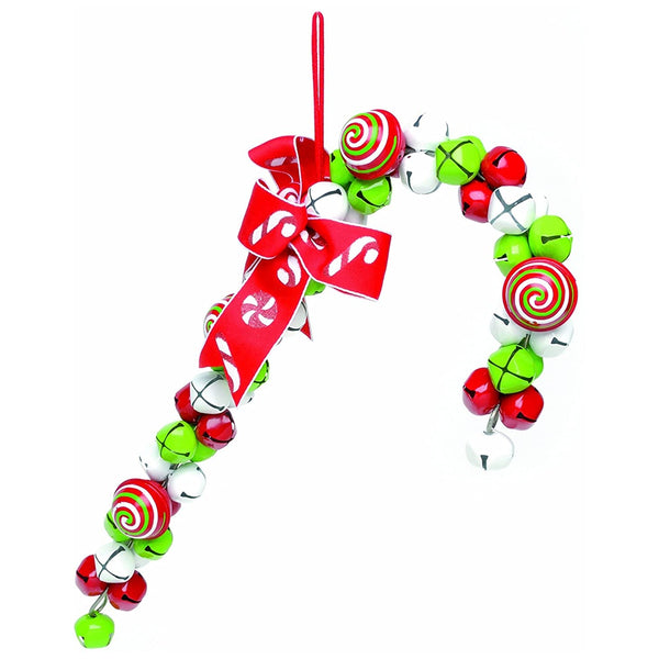 Festive Sleigh Bell Candy Cane Decoration - DeWaldens Garden Centre