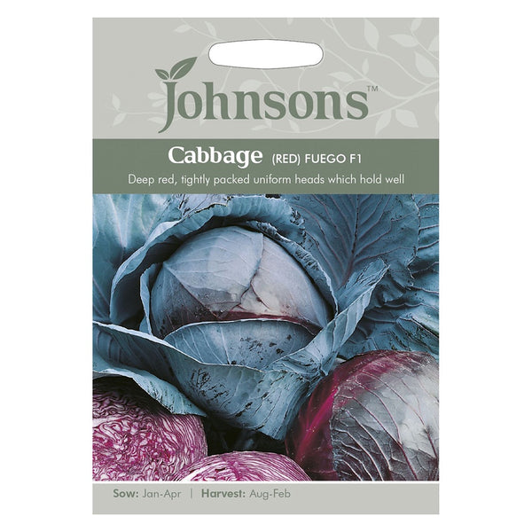 Johnsons Cabbage (Red) Fuego F1 Seeds - DeWaldens Garden Centre