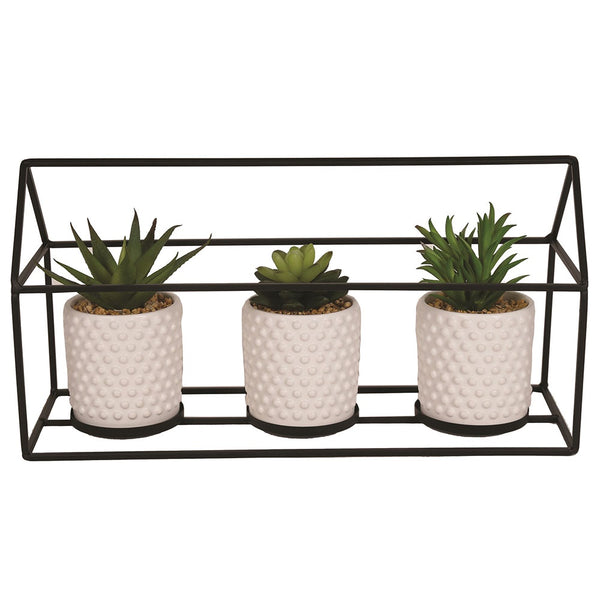 Straits Deco Metal Plant Pot Set 40cm - DeWaldens Garden Centre