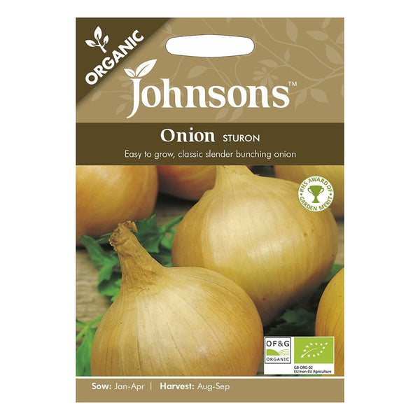 Johnsons Organic Onion Sturon Seeds - DeWaldens Garden Centre