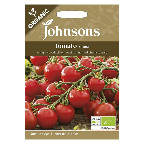 Johnsons Organic Tomato Cerise Seeds - DeWaldens Garden Centre