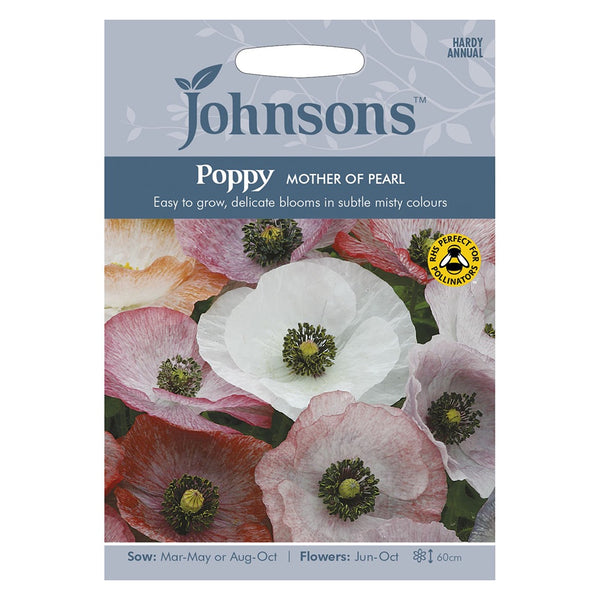 Johnsons Poppy Mother Of Pearl Seeds - DeWaldens Garden Centre