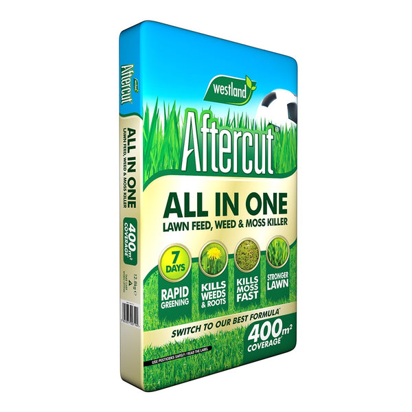 Westland Aftercut All In One Lawn Feed, Weed & Moss Killer 400m2 - DeWaldens Garden Centre