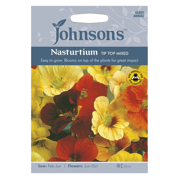 Johnsons Nasturtium Tip Top Mixed Seeds - DeWaldens Garden Centre