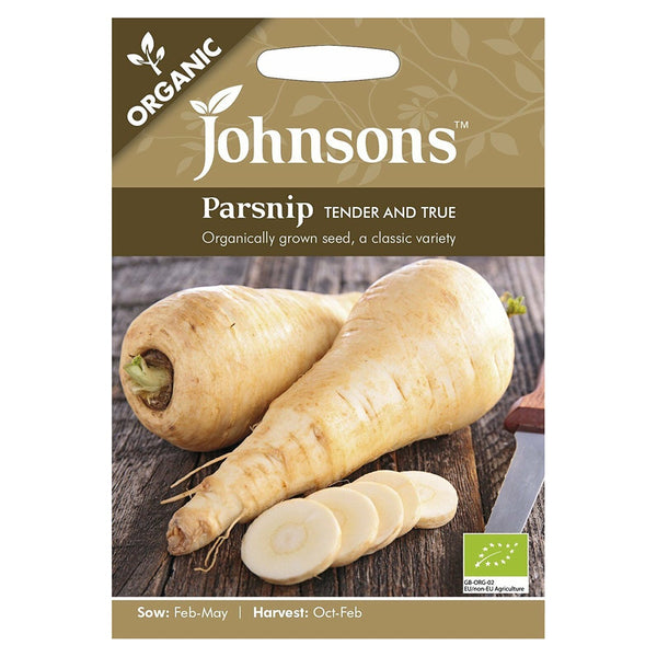 Johnsons Organic Parsnip Tender & True Seeds - DeWaldens Garden Centre