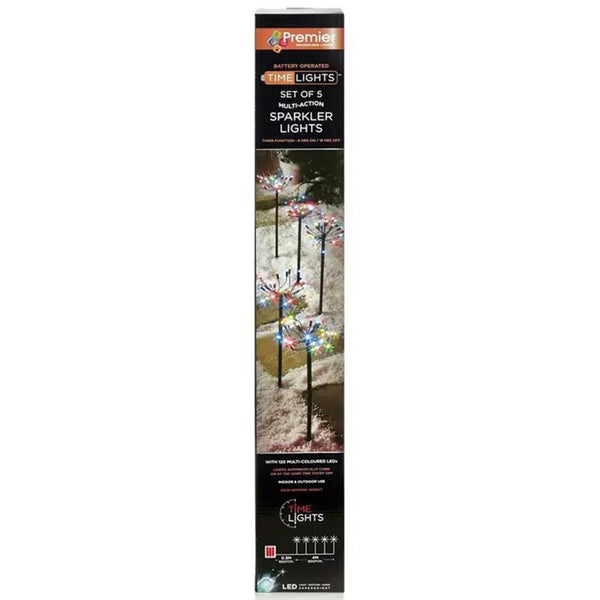 Premier Multi Action Sparkler Path Lights - Multi Colour - DeWaldens Garden Centre