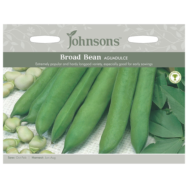 Johnsons Broad Bean Aguadulce Seeds | pack of 50 | DeWaldens Garden Centre