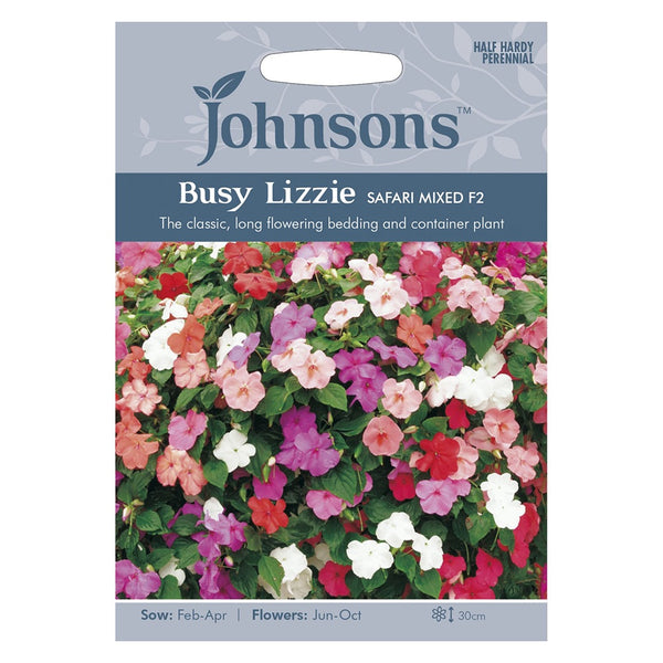 Johnsons Busy Lizzie Safari Mixed F2 Seeds - DeWaldens Garden Centre