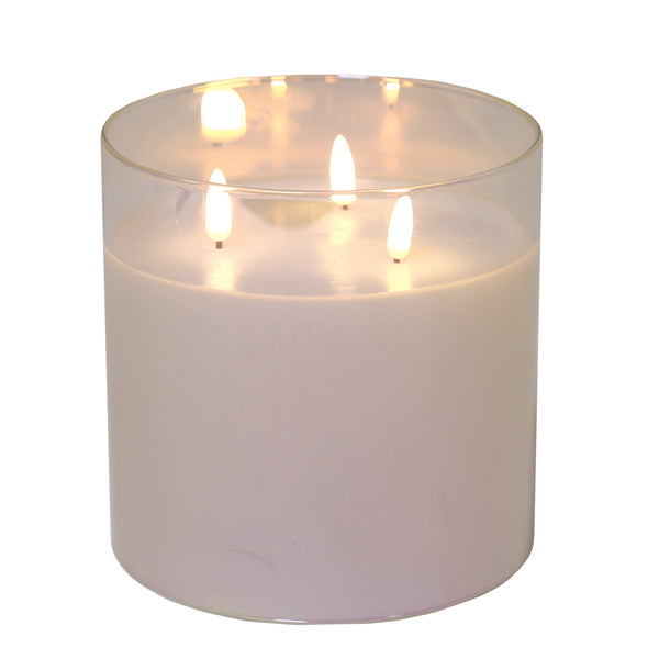 Straits LED 3 Wick Candle 15x15cm Lustre - DeWaldens Garden Centre