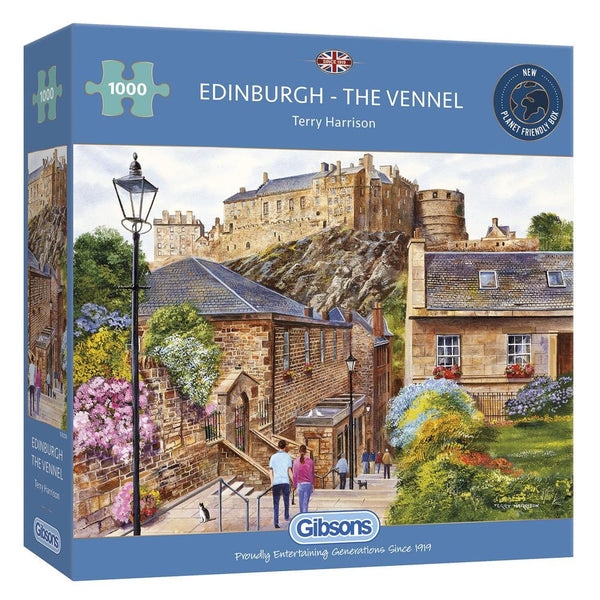 Gibsons 1000 Piece Jigsaw Puzzle - Edinburgh - The Vennel - DeWaldens Garden Centre