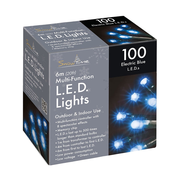 Snowtime 100 Multi-Function LED Lights Electric Blue - DeWaldens Garden Centre