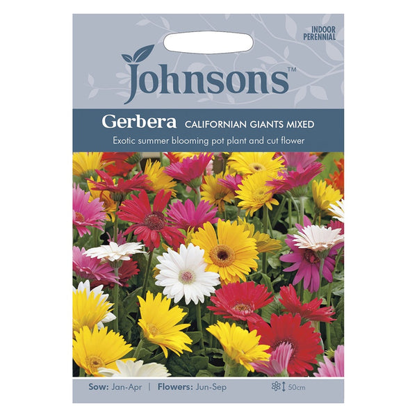 Johnsons Gerbera Californian Giants Mixed Seeds - DeWaldens Garden Centre