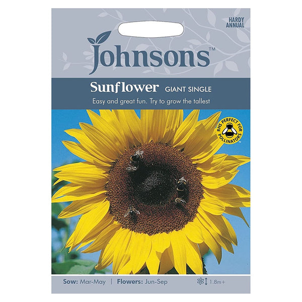 Johnsons Sunflower Giant Single Seeds - DeWaldens Garden Centre
