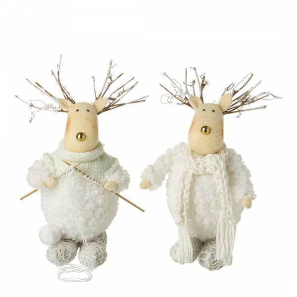 'Heaven Sends' Standing Dumpy White Wool Deer Mix - DeWaldens Garden Centre