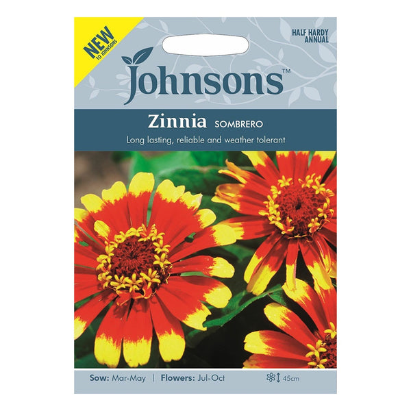 Johnsons Zinnia Sombrero Seeds - DeWaldens Garden Centre