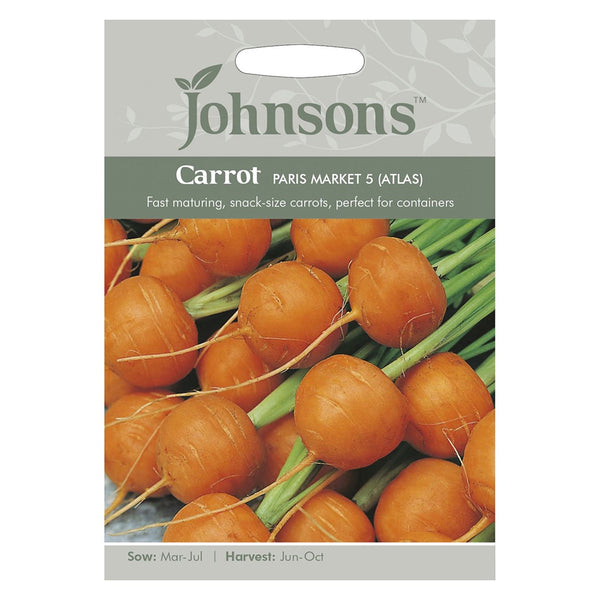 Johnsons Carrot Paris Market 5 (Atlas) Seeds - DeWaldens Garden Centre