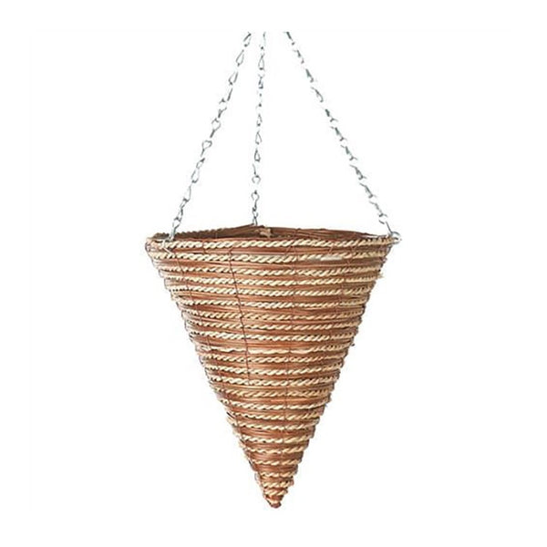 Fern & Sisal Round Cone Basket 14" - DeWaldens Garden Centre