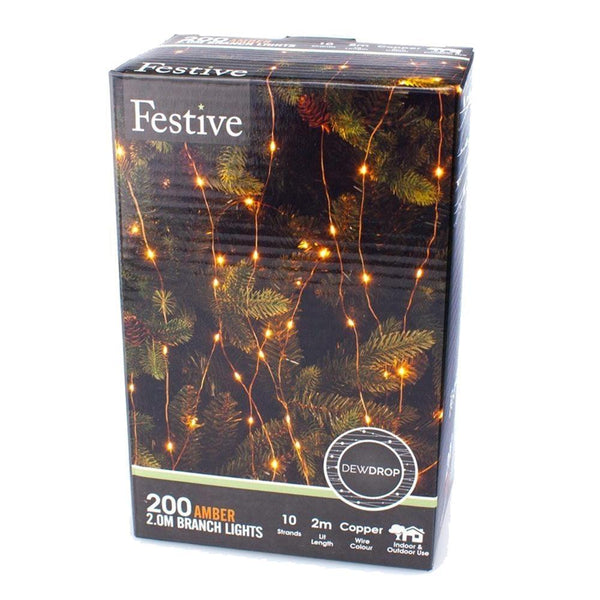 Festive Copper Wire Branch Lights 200cm - DeWaldens Garden Centre
