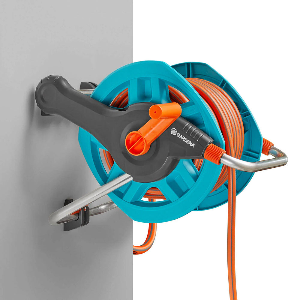 Hose Rell Set Gardena Basic Wall Hose Reel Set (25 m) – DeWaldens Garden Centre