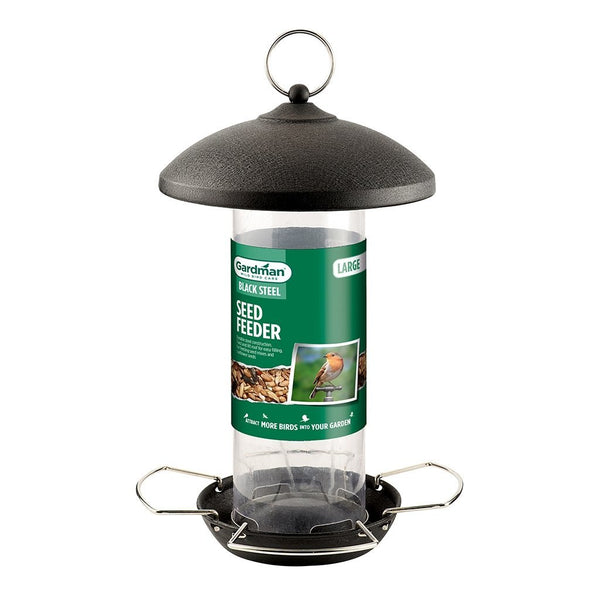 Gardman Black Steel Seed Feeder | Large | DeWaldens Garden Centre