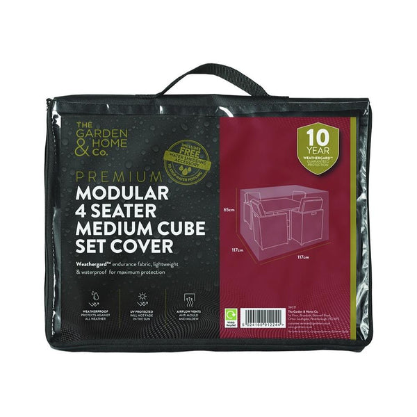 Gardman Modular 4 Seater Cube Set Cover | Grey | Medium | DeWaldens Garden Centre