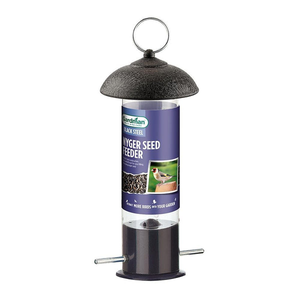 Gardman Black Steel Nyjer Seed Feeder | Large | DeWaldens Garden Centre