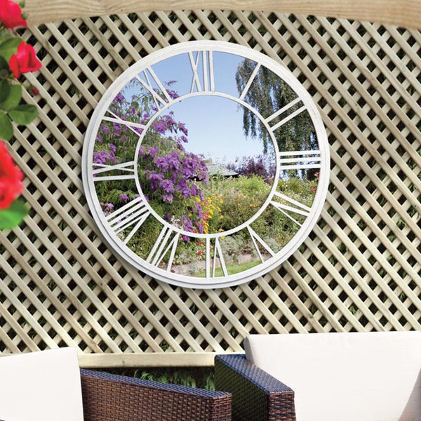 SunTime Round Garden Mirror with Roman numerals - DeWaldens Garden Centre