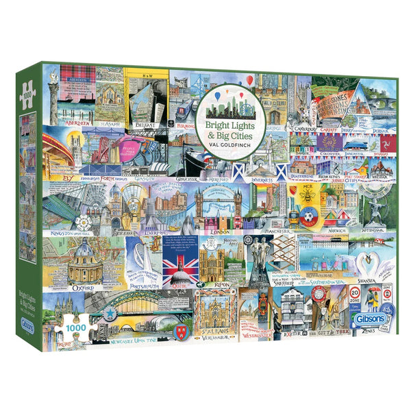 Gibsons 1000 Piece Jigsaw Puzzle - Bright Lights & Big Cities - DeWaldens Garden Centre