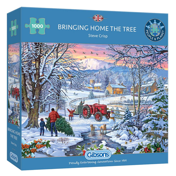 Gibsons 1000 Piece Jigsaw Puzzle - Bringing Home The Tree - DeWaldens Garden Centre