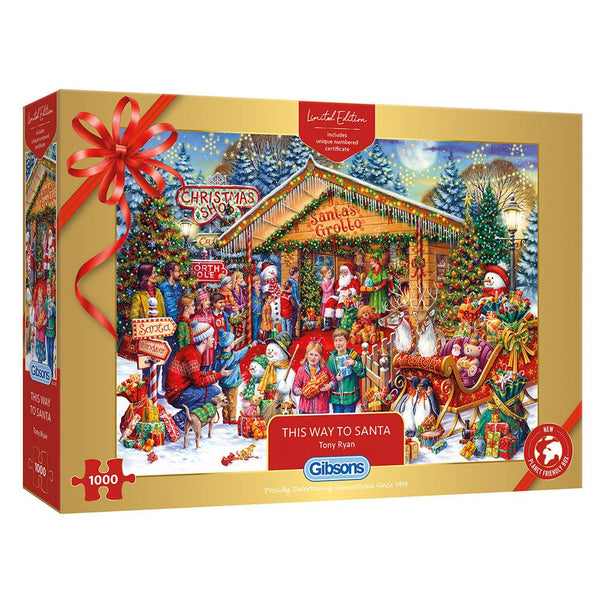 Gibsons 1000 Piece Jigsaw Puzzle - Christmas Limited Edition - This Way to Santa - DeWaldens Garden Centre