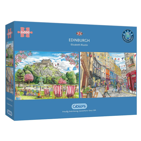 Gibsons 2x500 Piece Jigsaw Puzzle - Edinburgh - DeWaldens Garden Centre