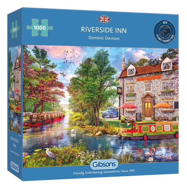 Gibsons 1000 Piece Jigsaw Puzzle - Riverside Inn - DeWaldens Garden Centre