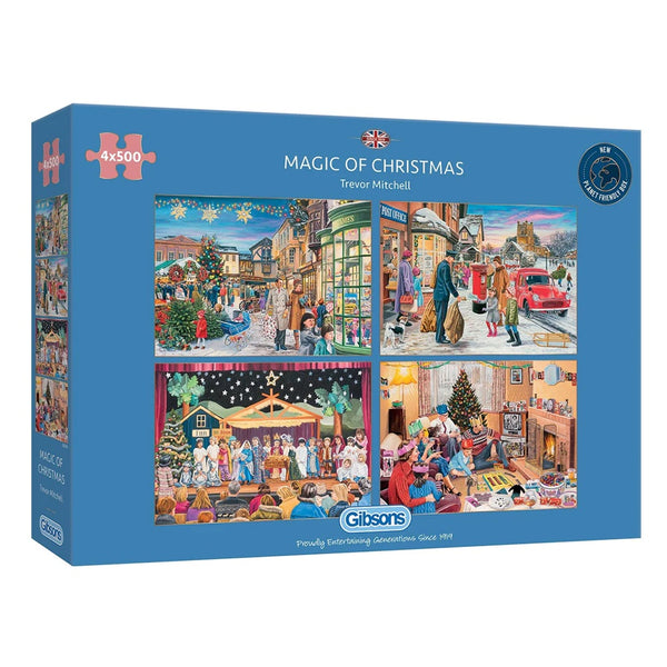Gibsons 4x500 Piece Jigsaw Puzzle - Magic Of Christmas - DeWaldens Garden Centre