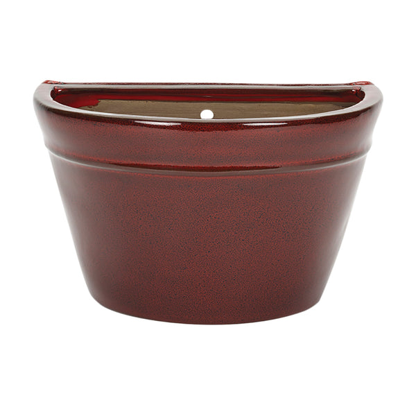 Apta Glazed Bowl Wall Pot | Red | 20cm | DeWaldens Garden Centre