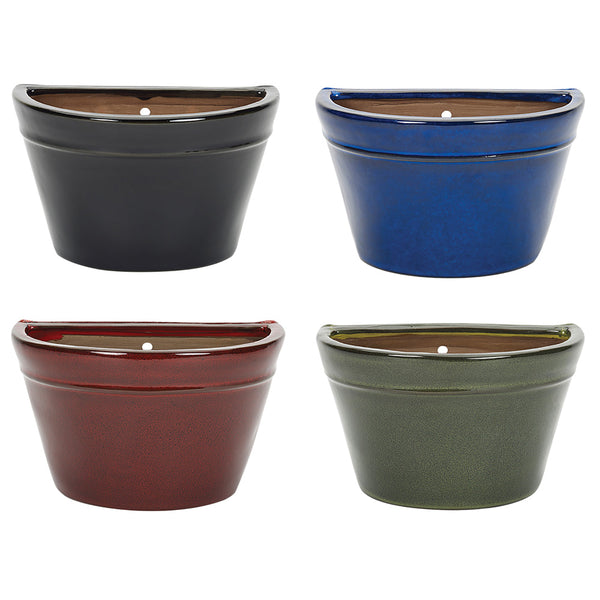 Apta Glazed Bowl Wall Pot - DeWaldens Garden Centre