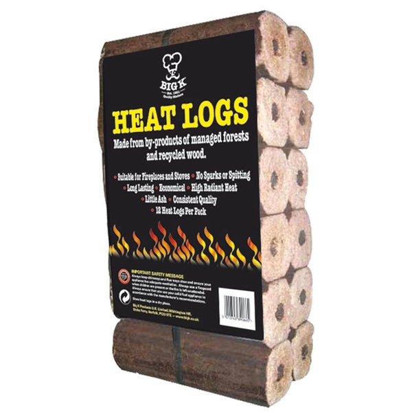 Big K Heat Logs - Pack of 12 - DeWaldens Garden Centre