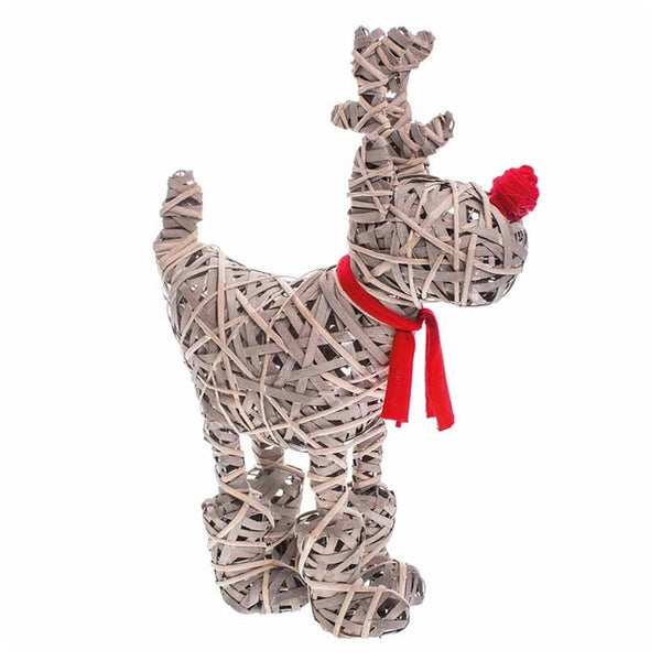 Heaven Sends Willow Standing Grey & Red Reindeer - DeWaldens Garden Centre
