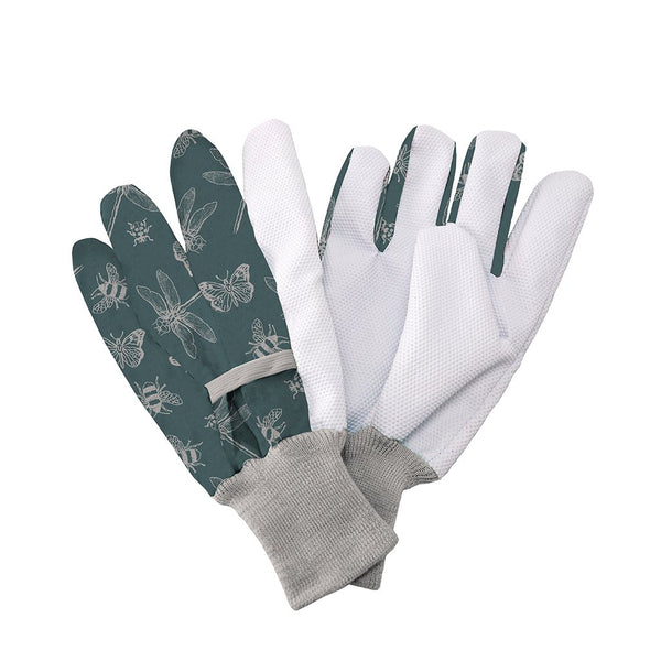 Kent & Stowe Flutter Bugs Cotton Gloves | Medium | Teal | DeWaldens Garden Centre