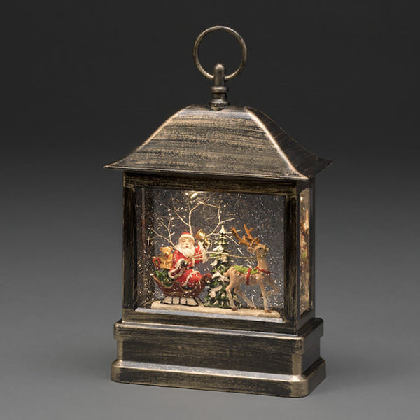 Konstsmide Water Lantern (Various Designs) | Santa with sled | Brown | DeWaldens Garden Centre