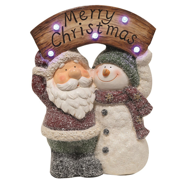 Straits LED Santa and Snowman Figurine 46cm - DeWaldens Garden Centre