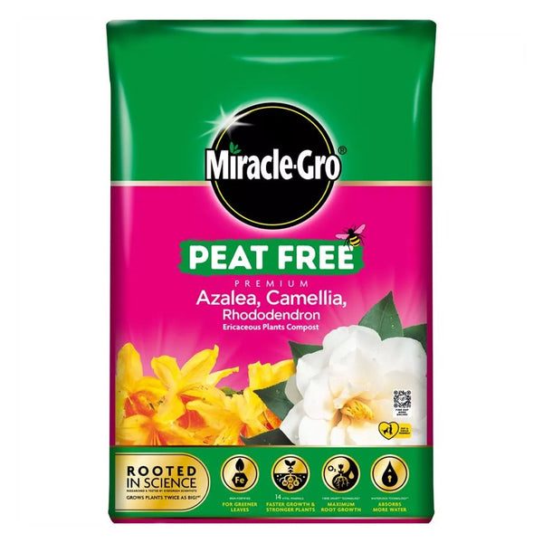 Miracle Gro Premium Azalea, Camellia & Rhododendron Compost 10ltr - DeWaldens Garden Centre